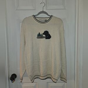 Shenandoah Vintage 90s Knit Cotton Cream Lab Sweater Size Medium